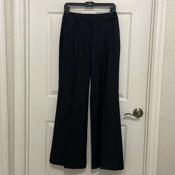 St. John Pants - St John women’s black wide leg folded crease folded hem